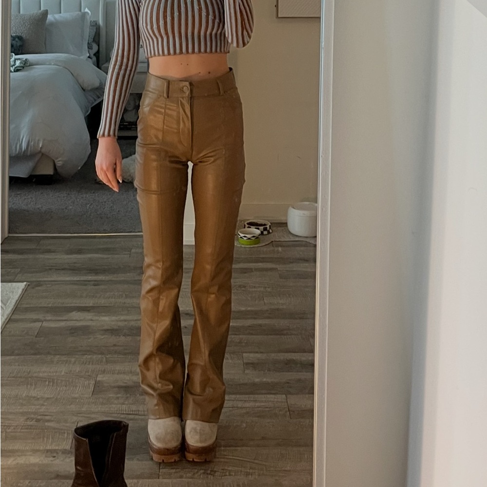 Zara flare leather pants